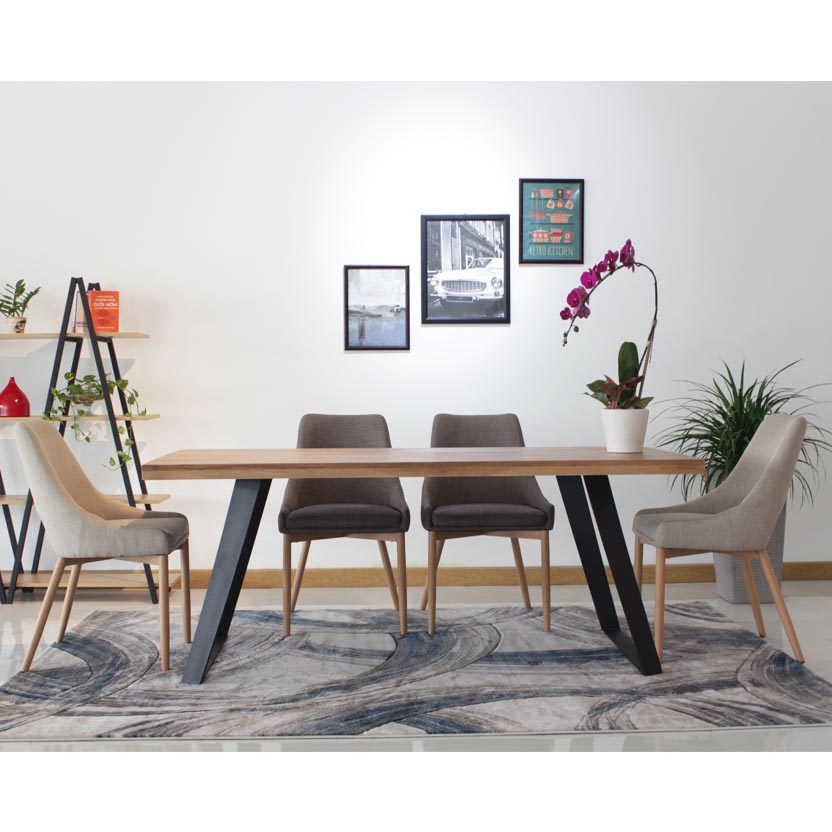 bàn ăn gỗ sồi furnist vesta
