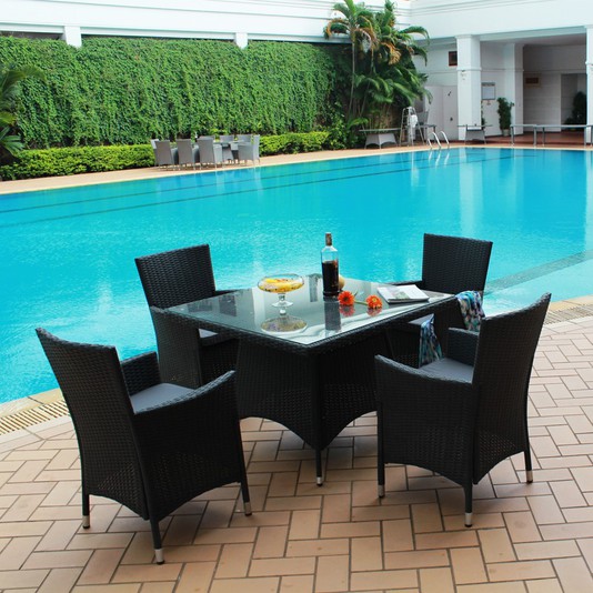 Bàn ghế mây nhựa resort Pentana