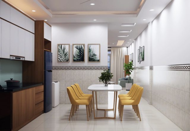 Thiết kế nội thất nhà phố – Thương xá Nhị Thiên Đường – quận 8