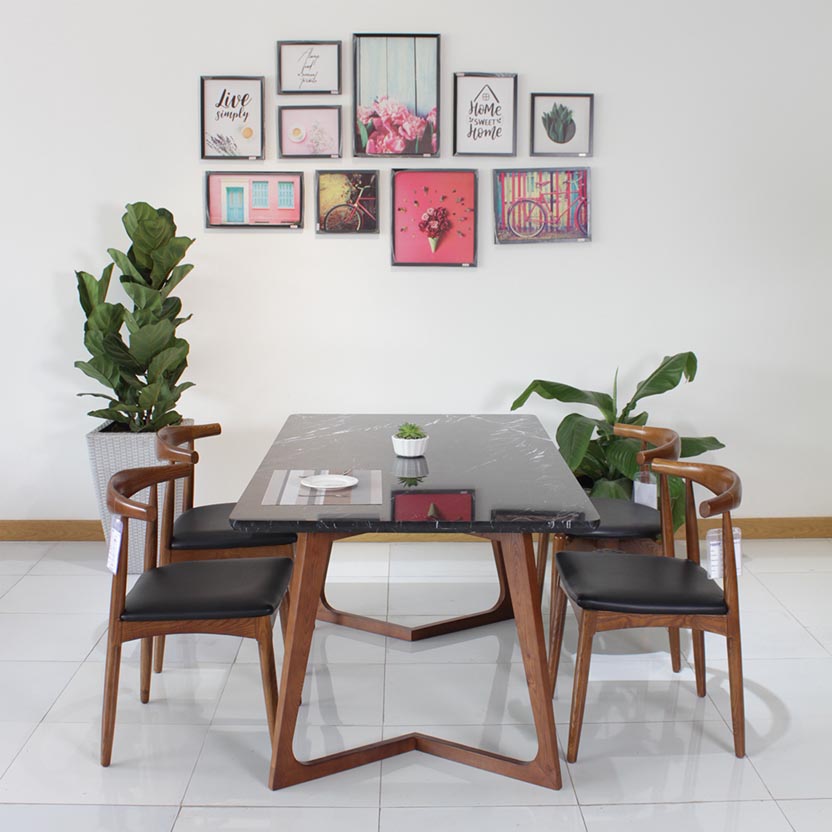 Bàn ăn mặt đá tự nhiên cao cấp Symmetry Bull S