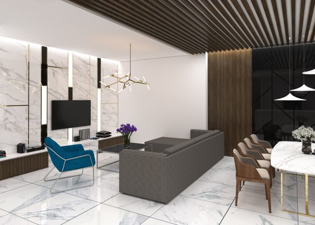 Thiết kế nội thất căn hộ Palm Heights 2 phòng ngủ 71m2 – quận 2