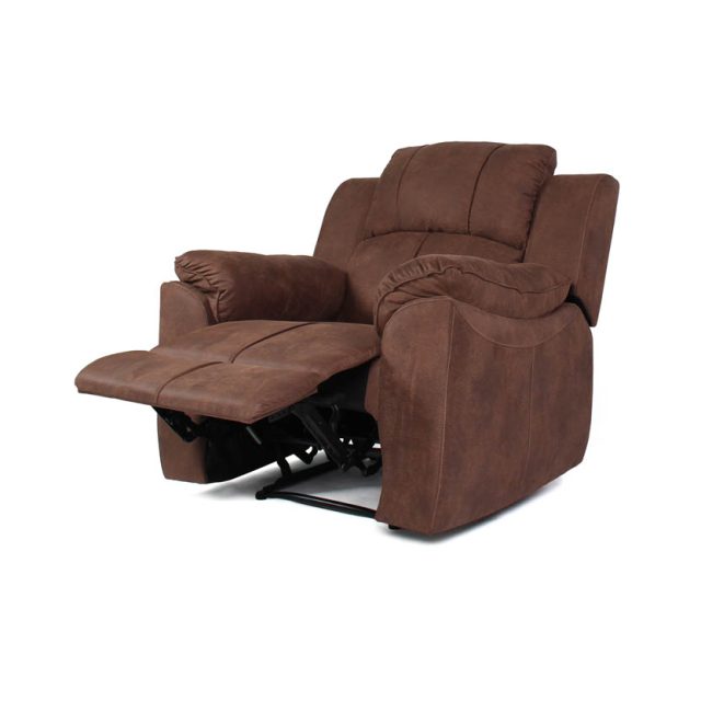 Ghế sofa đơn recliner màu nâu, đệm dày êm ái, kiểu dáng sang trọng cho không gian phòng khách