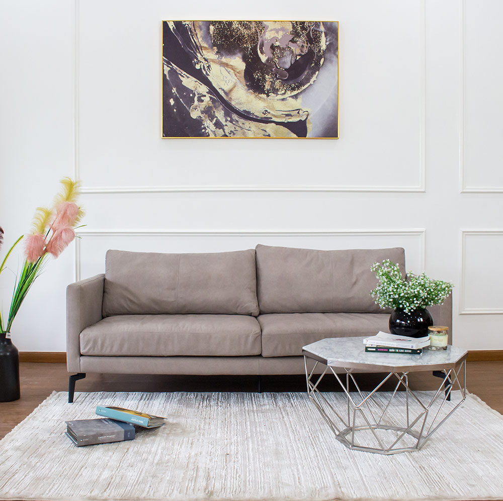 Bàn ghế sofa phòng khách da thật Tokyo