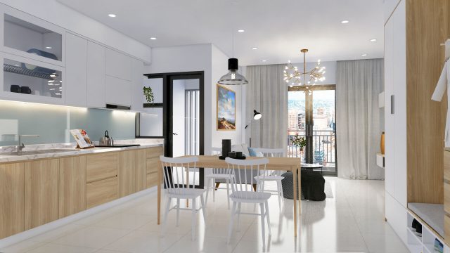 Thiết kế thi công tủ bếp gỗ chung cư hiện đại giá tốt nhất TP Hồ Chí Minh