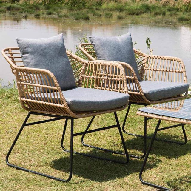 Bộ bàn ghế nhựa giả mây Basil