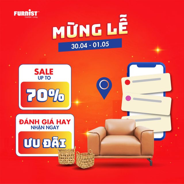 MỪNG LỄ 30/4 -1/5: SALE UP TO 70% – ĐÁNH GIÁ HAY, NHẬN NGAY ƯU ĐÃI