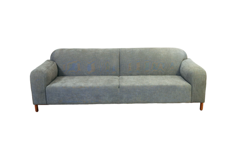 Sofa Băng Đôi Bọc Vải với thiết kế bo tròn các góc, chân ghế gỗ chắc chắn