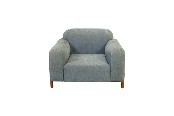 Ghế Sofa Đơn thiết kế gọn gàng, bo góc, chân ghế gỗ chắc chắn