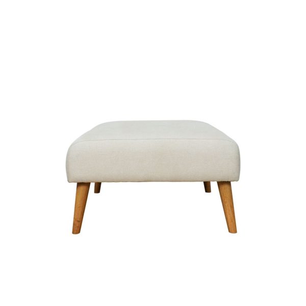 Ghế đôn sofa bọc vải màu trắng kem