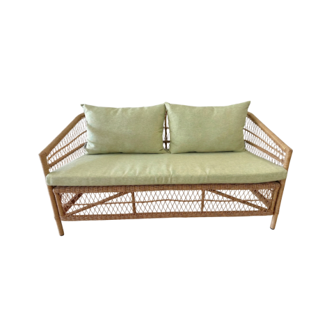 Bộ bàn ghế mây nhựa Pearline khung thép sơn tĩnh điện ngoài trời