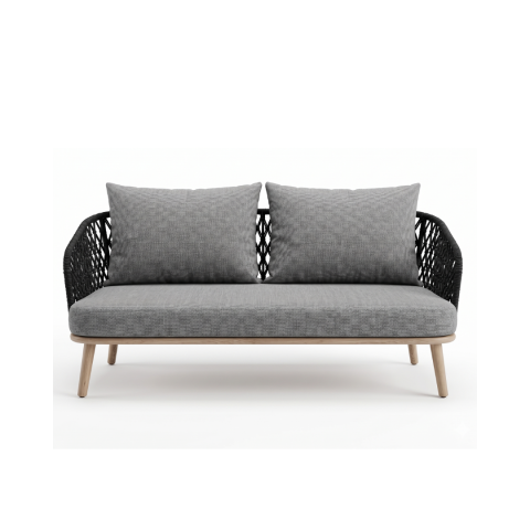 Bộ bàn ghế ngoài trời Peace khung nhôm đan dây rope hiện đại