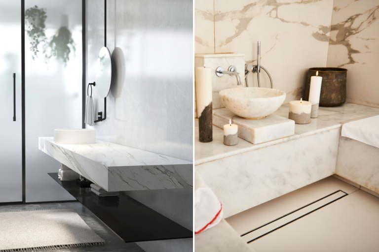 Đá tự nhiên marble sử dụng cho lavabo và nhà vệ sinh, mang lại vẻ đẹp sang trọng hiện đại