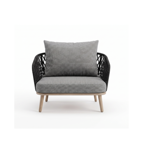 Ghế sofa đơn Peace nệm xám phong cách tối giản